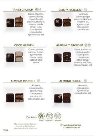 Menu  at Tanu Bomboneria in Barcelona