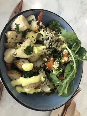 Potato and broccoli salad    at Dragonfruit Café in Whangarei