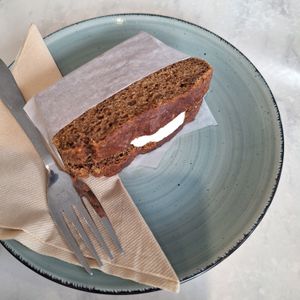 Chai spiced bread with coconut cream filling at Dragonfruit Café in Whangarei