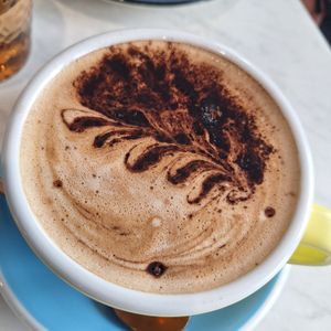 Maca Mocha coffee with oat milk at Dragonfruit Café in Whangarei