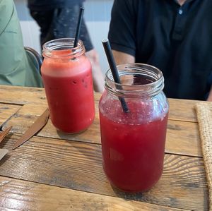 juice and iced tea   at Dragonfruit Café in Whangarei