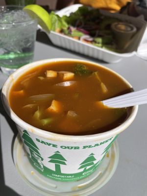 Spicy tofu soup - delicious!  at Blue Zone in Espanola