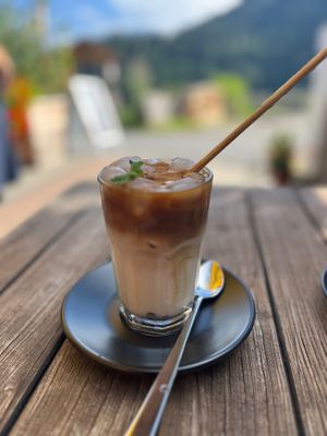 iced latte at Cafe Lume in Serfaus