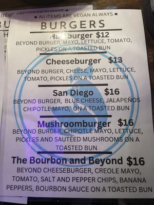 Menu 2 as of May 2024   at Cosmic Bird in Louisville