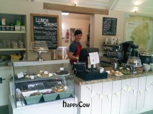 Counter and wares at the end of a busy day at Mells Community Cafe in Mells