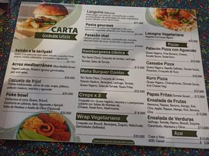 Menu at Govindas Vegetarian Food & Yoga in Leticia