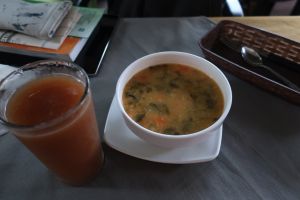 Soup of the day at Govindas Vegetarian Food & Yoga in Leticia