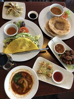 Recommend the paratha and malaysian curry! Top right  at Leaf Vegetarian in Rotterdam