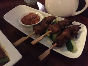 Side dish: vegan chicken-sate at Leaf Vegetarian in Rotterdam