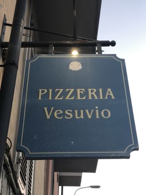 The billboard  at Pizzeria Vesuvio in Moncalieri