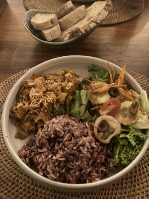 Massaman Jackfruit curry   at Pak Pak Vegan Food in Trat