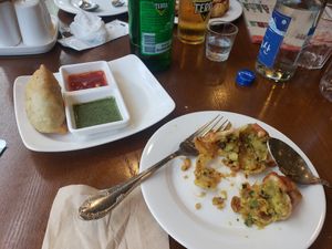 Love how the samosas have peanuts in them! at Mt Everest Indian Halal Restaurant - 인도 음식 in Jeju