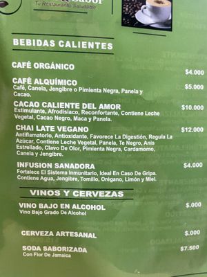 Menu  at Salud & Sabor in Bolivar