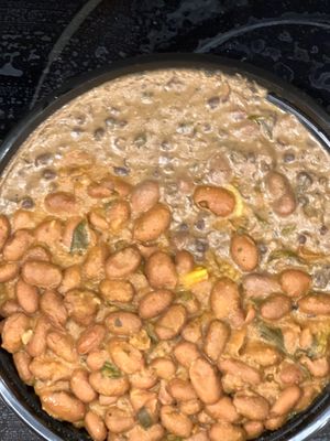 lentils and beans over saffron rice at Koko + Rae Caribbean Kitchen in Louisville