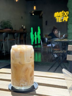 Oat milk latte   at Alguito Vegano in Mexico City