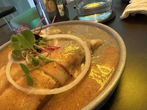 Enchiladas suizas  at Alguito Vegano in Mexico City