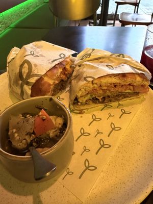 Torta de milanesa   at Alguito Vegano in Mexico City