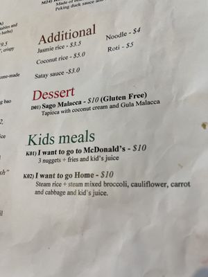 The kids menu made us laugh!  at September Vegan Food in Wellington
