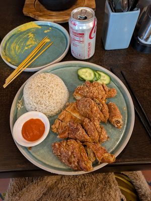 Chicken and rice at September Vegan Food in Wellington