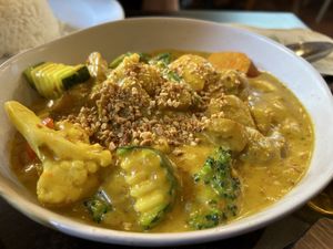 Chicken satay   at September Vegan Food in Wellington