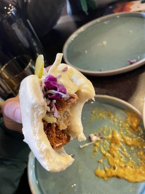 Chicken bao buns  at September Vegan Food in Wellington