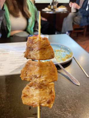 Satay skewers   at September Vegan Food in Wellington