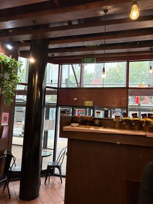 Lower seating area, taken from main restaurant levell  at September Vegan Food in Wellington