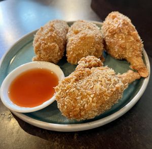 Not chicken drumsticks…. delicious !  at September Vegan Food in Wellington