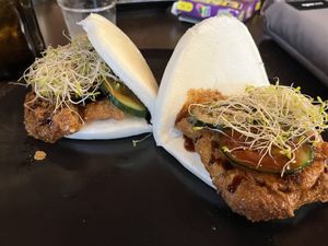 Duck bao bun  at September Vegan Food in Wellington