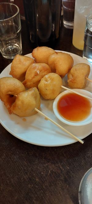 Deep fried battered shrooms at September Vegan Food in Wellington
