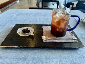 Omijachi tea (I don’t think the jelly things are vegan though but check)  at BIBIBIDANG in Busan