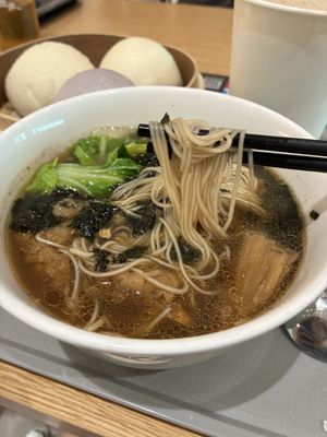 Lots of lion’s mane mushrooms in this vermicelli soup!  at TPE - Vege Creek 蔬河 - T1  in Taoyuan City