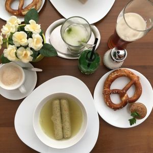 traditional Bavarian food  at Katzentempel - München in Munich