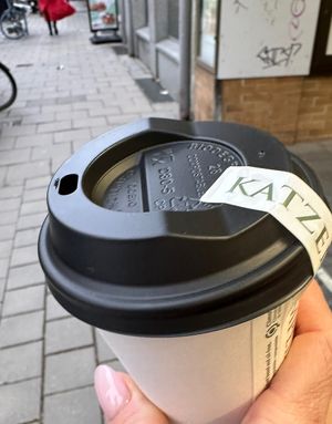Katzen labels on cups.😄 at Katzentempel - München in Munich