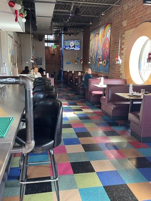 Interior of restaurant  at Phat Burrito in Charlotte