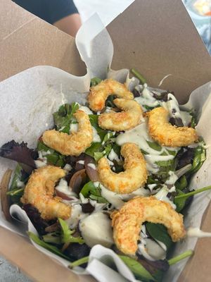 Shrimp salad #Veganuary at ON THE RUN Vegan in Miami