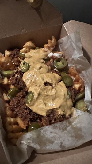 Loaded fries  at ON THE RUN Vegan in Miami