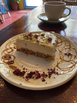 Vegan amazing carrot cheese cake  at Soul Bistro in Varkala