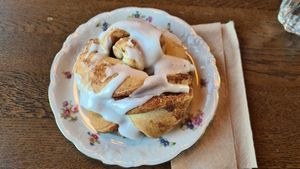 The best kanelbolle on the planet! And its huge. at Palma Stasjonskafe in Sarpsborg