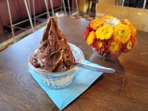 Softserve icecream with chocolate powder at Palma Stasjonskafe in Sarpsborg