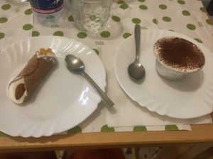 Cannolo and Tiramisu at La Vegana in Ferrara