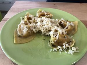 Cappellacci alla zucca at La Vegana in Ferrara