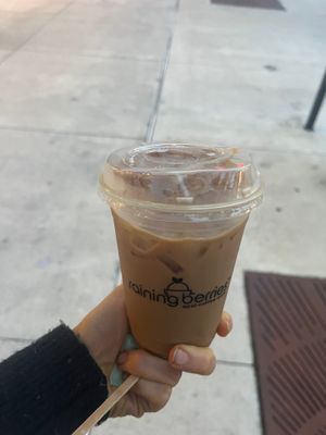 Almond milk latte at Raining Berries Gainesville in Gainesville
