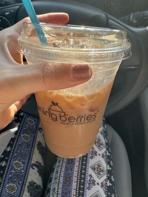 Dirty chai with almond milkk  at Raining Berries Gainesville in Gainesville