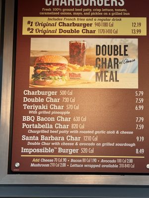 Burger Menu  at The Habit Burger Grill  in El Segundo