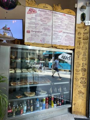 Lots of delicious baked goods and other vegan snacks. Try the tortilla! at Santoni - When food is the solution in Barcelona