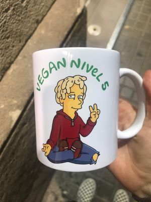 Best mug I own now at Santoni - When food is the solution in Barcelona