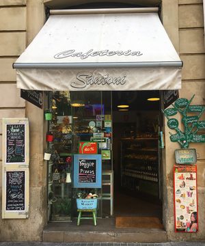 From the street  at Santoni - When food is the solution in Barcelona