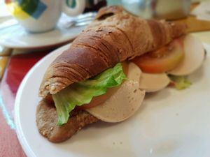 Sausage croissant  at Santoni - When food is the solution in Barcelona