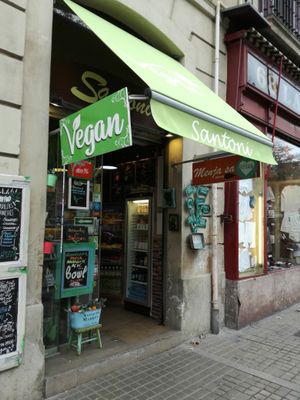 Outside at Santoni - When food is the solution in Barcelona